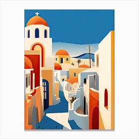 Santorini, Greece, Bold Outlines 4 Canvas Print