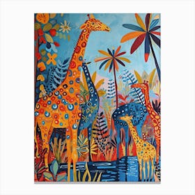 Cute Patterns Of Giraffes In The Wild 3 Canvas Print