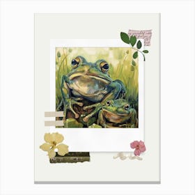 Scrapbook Frogs Fairycore Painting 4 Canvas Print