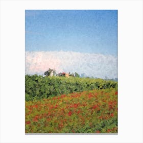 Italy Tuscany Villa 2 Landscape Oil Digital Painting Coarse Canvas Print