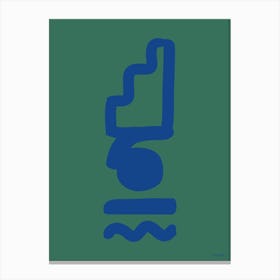 Totem Green And Blue Boho Minimalist Abstract Canvas Print