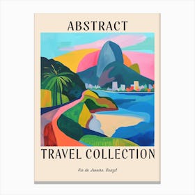 Abstract Travel Collection Poster Rio De Janeiro Brazil 5 Canvas Print