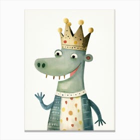 Little Crocodile 2 Wearing A Crown Canvas Print
