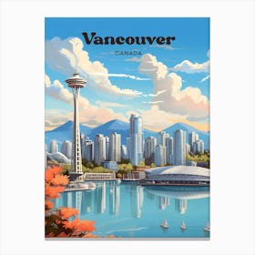 Vancouver Canada Urban Landscape Modern Travel Illustration Canvas Print