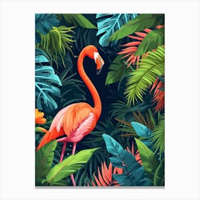 Greater Flamingo Kenya Tropical Illustration 6 Canvas Print