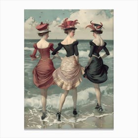 Three Ladies On The Beach Canvas Print