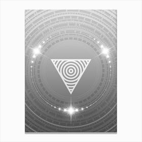 Geometric Glyph in White and Silver with Sparkle Array n.0313 Canvas Print