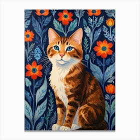 Cat In Flowers 3 Canvas Print