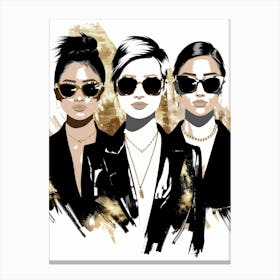 Three Women In Sunglasses Canvas Print