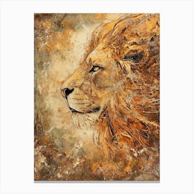 Textured Lion Painting 1 Canvas Print