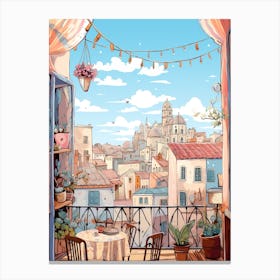 Marseille France 5 Illustration Canvas Print