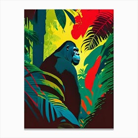 Gorilla In Jungle Gorillas Primary Colours 1 Canvas Print