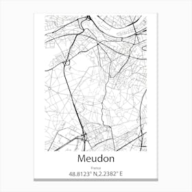 Meudon,France Minimalist Map Canvas Print