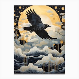Raven 1 Gold Detail Painting Canvas Print