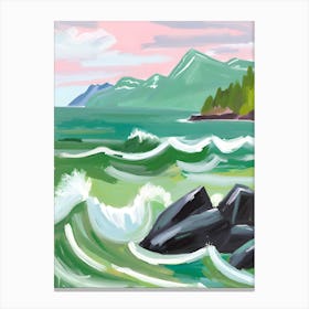 Waves And Rocks Canvas Print