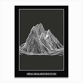 Creag Meagaidh Mountain Line Drawing 6 Poster Canvas Print