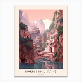The Marble Mountains Vietnam Travel Poster Canvas Print