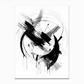 abstraction black and white modern art Canvas Print