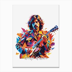 The Beatles George Harrison 02 Portrait Music Icon WPAP Pop Art Style Canvas Print