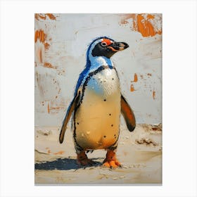 Galapagos Penguin Saunders Island Colour Block Painting 1 Canvas Print