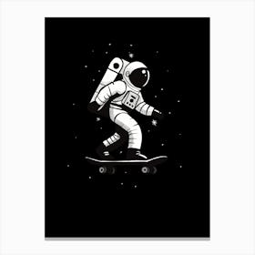 Astronaut Skateboarding Canvas Print