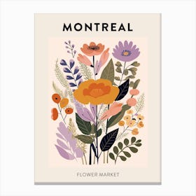 Flower Market Poster Montreal Canada Canvas Print