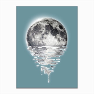 Melting Moon Canvas Print