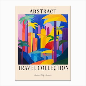 Abstract Travel Collection Poster Panama City Panama 1 Canvas Print