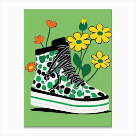 Flowers In A Sneaker 45 Canvas Print