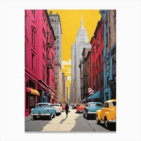 Tribeca New York Colorful Silkscreen Illustration Po 1 Canvas Print