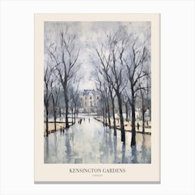 Winter City Park Poster Kensington Gardens London 2 Canvas Print