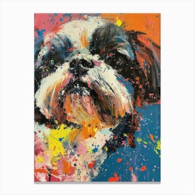 Shih Tzu Acrylic Painting 9 Canvas Print