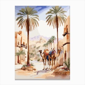 Camels In The Desert 1 Canvas Print