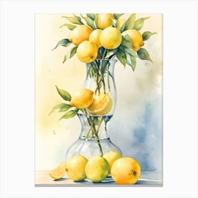 Lemons In A Vase 2 Canvas Print