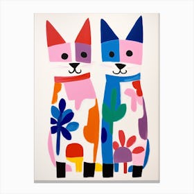 Colourful Kids Animal Art Arctic Fox 3 Canvas Print