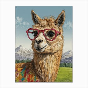 Llama In Glasses 3 Canvas Print