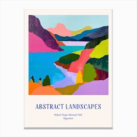 Colourful Abstract Nahuel Huapi National Park Argentina 3 Poster Blue Canvas Print