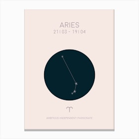 Aries Star Sign In Light Canvas Print