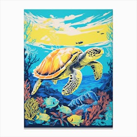 Sea Turtle Exploring The Ocean 6 Canvas Print