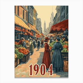 Aihrgdesign A Nostalgic Poster Of A Lively City Street Market 0f401653 E727 47f6 8e71 52dd54e7d62a 1 Canvas Print