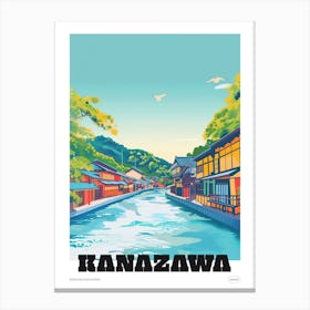 Kanazawa Japan 3 Colourful Travel Poster Canvas Print