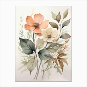 Watercolor Of Flowers 2 Canvas Print