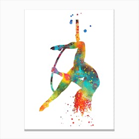 Aerial Hoop Lyra Aerial Ring Cerceau Cerceaux Watercolor 3 Canvas Print