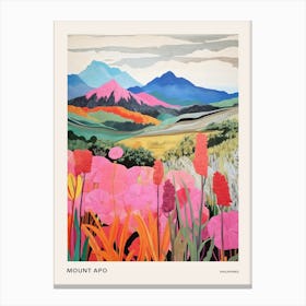 Mount Apo Philippines 2 Colourful Mountain Illustration Poster Canvas Print