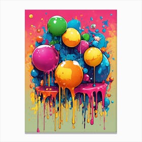 Colorful Paint Drips Canvas Print