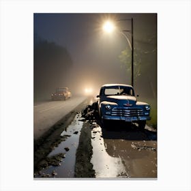 Old Car On The Road 7 Canvas Print
