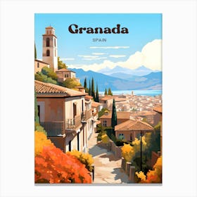 Granada Spain Andalusia Travel Illustration Canvas Print