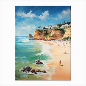 A Painting Of Praia Dona Ana, Lagos Portugal 3 Canvas Print