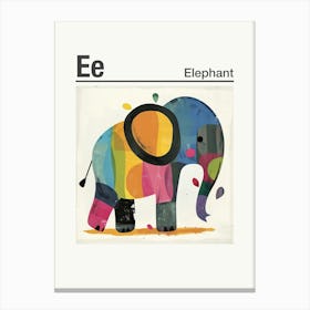 Animals Alphabet Elephant 8 Canvas Print