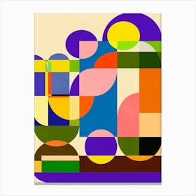 Eclectic Colorful Mid Century Mod Geometric Shapes Canvas Print